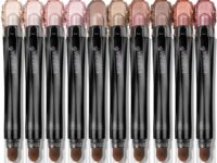 10PCS Eyeshadow Stick,Shimmer And Matte Brown