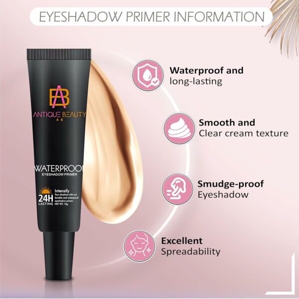 Eyeshadow Primer, 24- Hour Long Lasting, Smudge - Image 2