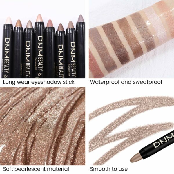 evpct 8Pcs Cream Eye Shadow Brightener Sticks Set - Image 4