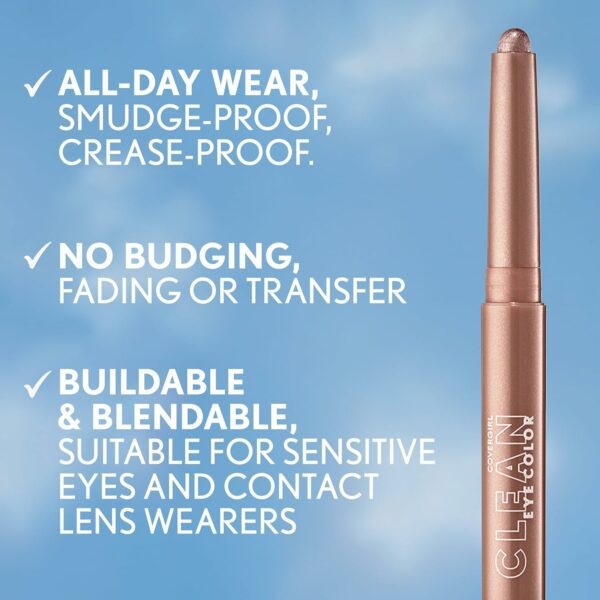 Covergirl Clean Golden Toffee Eyeshadow Stick: Ultra Creamy Lightweight Buildable Smudge-Proof All-Day Color 0.05oz - Image 3