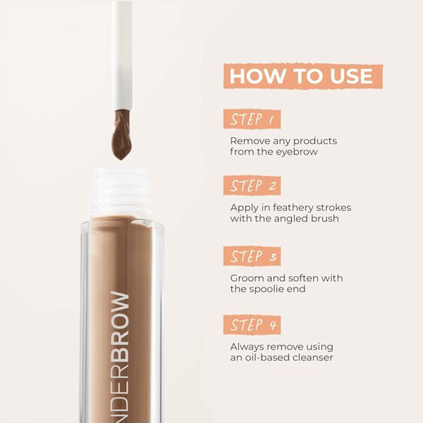 WUNDERBROW Waterproof Eyebrow Gel, Brunette, Vegan - Image 5