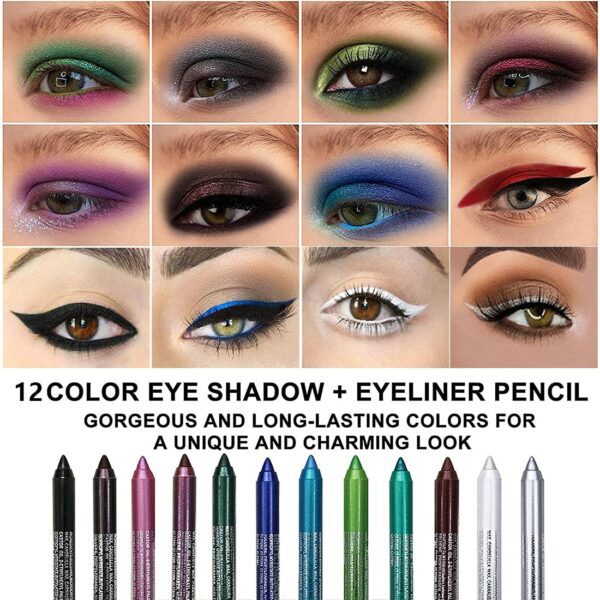 evpct 6Pcs White Glitter Eyeliner Pencils Set - Image 3