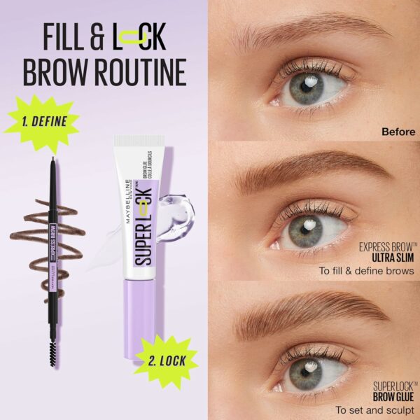 Maybelline Super Lock Brow Glue Eyebrow Gel, - Image 5