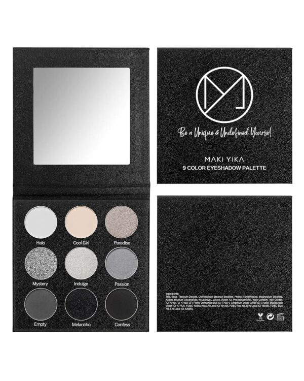 MAKI YIKA Black Grey Smokey Eyeshadow Palette - Image 8