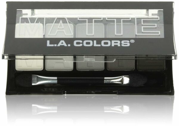 L.A. COLORS 5 Color Matte Eyeshadow, Black Lace,