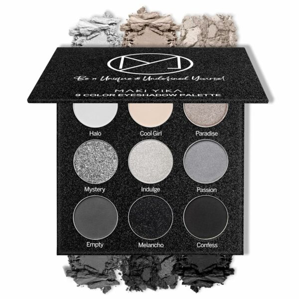 MAKI YIKA Black Grey Smokey Eyeshadow Palette,