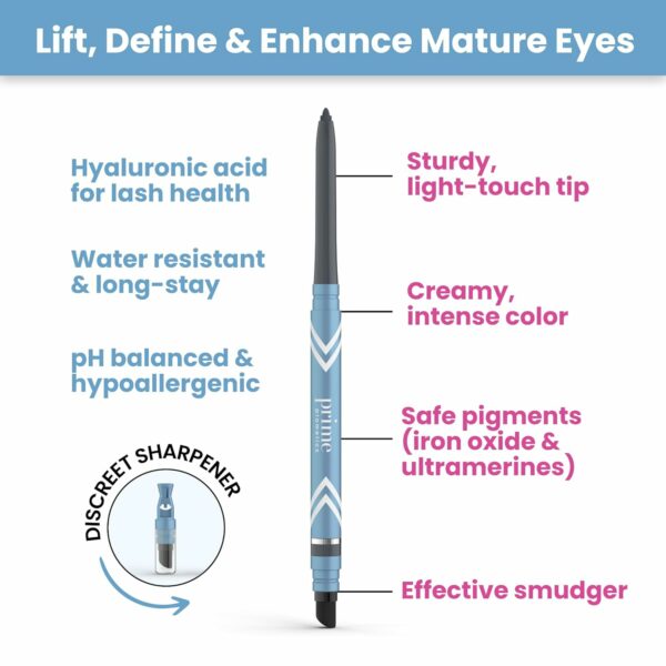 Prime Prometics Eyeliner - Copper Metallic Waterproof Long-Stay Gel Creme with Smudger and Sharpener for Mature Women by PrimeEyes - Image 5