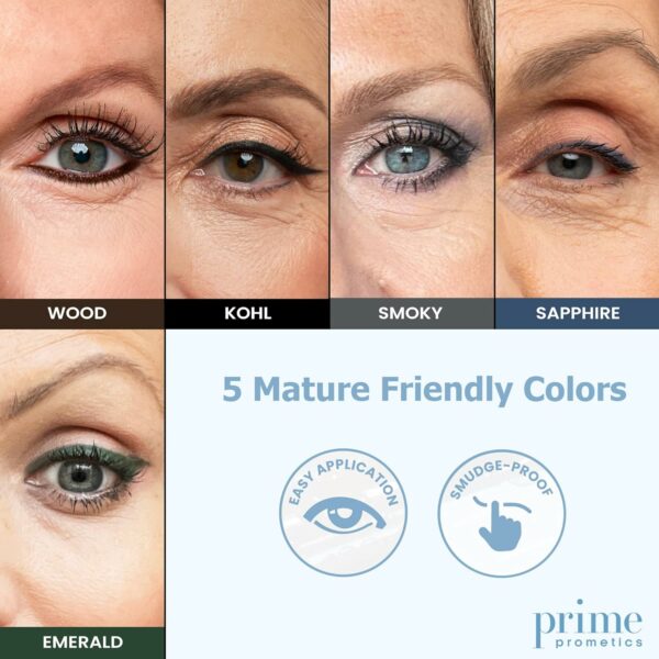 Prime Prometics Eyeliner - Copper Metallic Waterproof Long-Stay Gel Creme with Smudger and Sharpener for Mature Women by PrimeEyes - Image 7