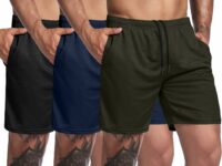 COOFANDY Men's 3 Pack Workout Gym Shorts Mesh