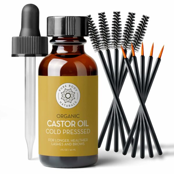 Pure Body Naturals Castor Oil for Eyelashes and