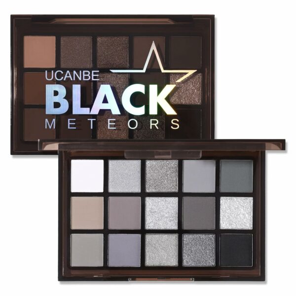 UCANBE Smokey Black Eyeshadow Palette, 15 Colors