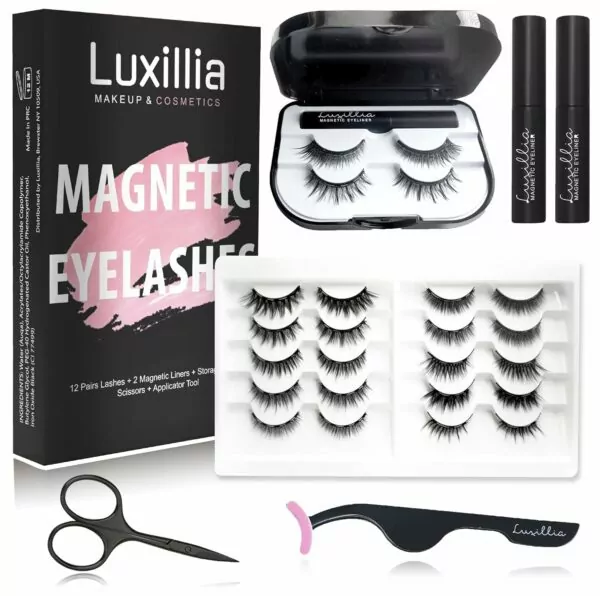 Luxillia Magnetic Eyelashes with Eyeliner 16 Piece