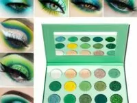 Afflano Green Eyeshadow Palette, Green Glitter Eye