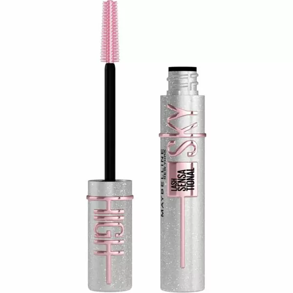 Maybelline Lash Sensational Sky High Glitter Mascara, Diamond Effect Eye Makeup for Lashes and Brows, Washable, Space Diamond, 1 Count