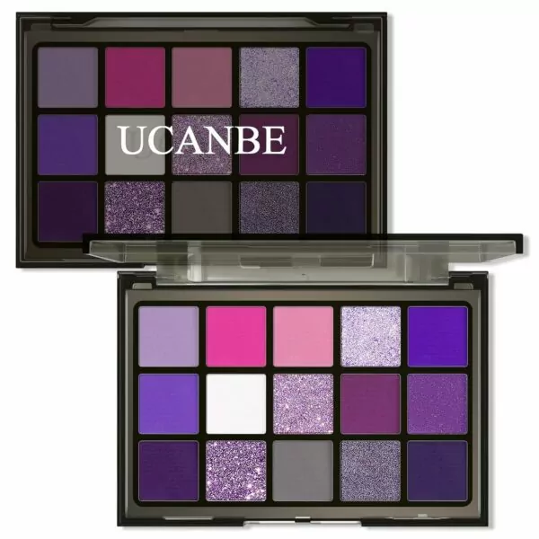 UCANBE Purple Eyeshadow Makeup Palette, 15 Colors