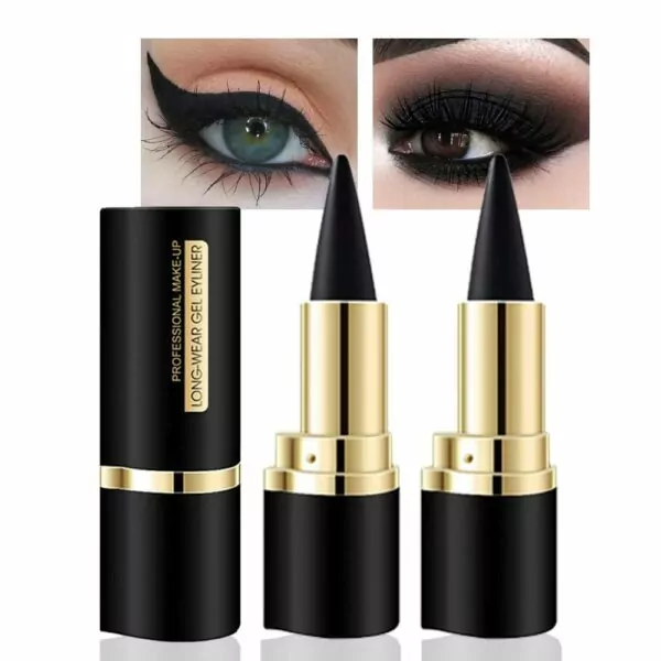 evpct 2Pcs Black Gel Lipstick Eyeliner Pencils Pen