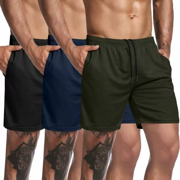 COOFANDY Men's 3 Pack Workout Gym Shorts Mesh