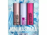 Maybelline Mascara Makeup Gift Set, Includes 3 Mini Mascara Formulas, Mini Sky High Mascara, Mini Surreal Mascara and Mini Firework Mascara, Very Black, 1 Kit